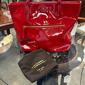 Kate Spade XL Tote Purse with Dust Bag Red